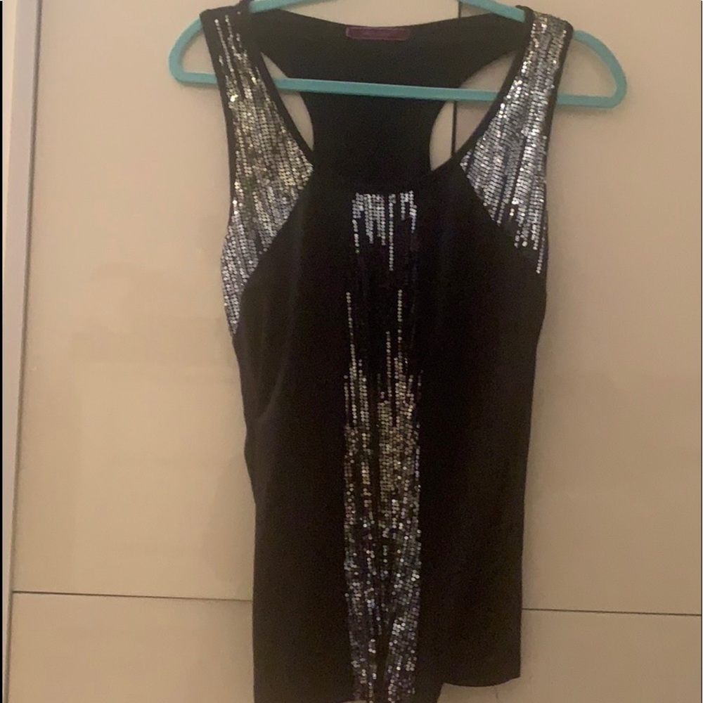 Sequin black tank